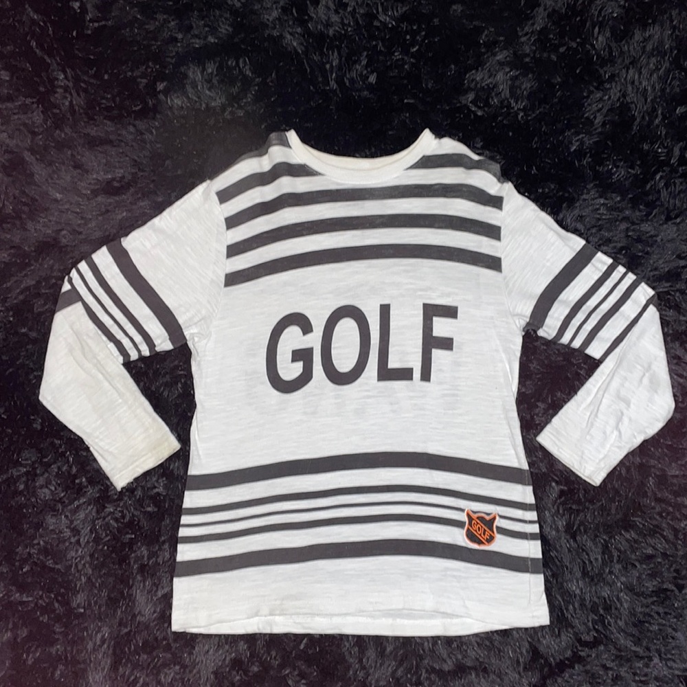 GOLFWANG  L White & Black Striped Long Sleeve Shirt